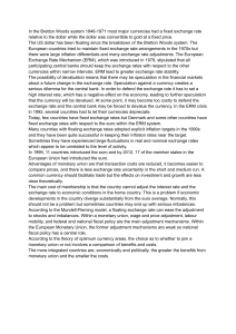 Bretton Woods, Exchange Rates, and Euro Monetary Union