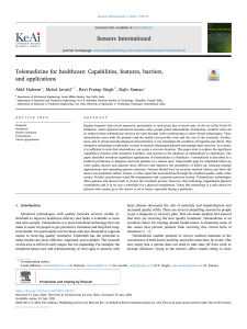 Telemedicine in Healthcare: Capabilities, Features, Barriers, Applications