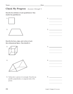 Grade 5 Geometry Worksheet: Quadrilaterals & 3D Figures