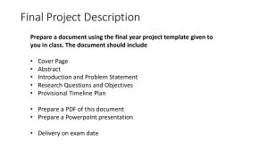 Final Year Project Description Template