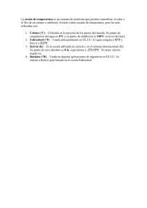 Escalas de temperatura: Celsius, Fahrenheit, Kelvin, Rankine
