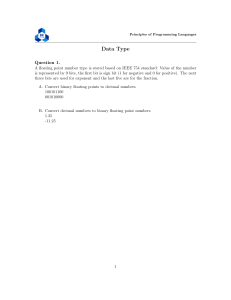 Principles of Programming Languages Data Type Problems