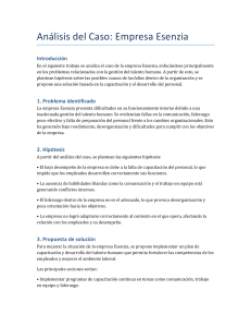 An&aacute;lisis de caso: Empresa Esenzia y gesti&oacute;n del talento humano