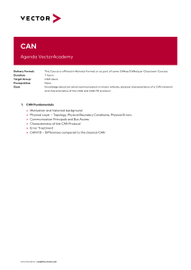 CAN Fundamentals Course Agenda | VectorAcademy
