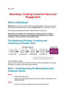 Marketing: Creating Customer Value and Engagement