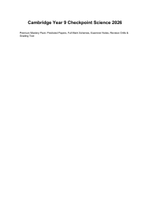 Cambridge Year 9 Science 2026 Checkpoint Papers