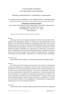 Comunica&ccedil;&atilde;o Estrat&eacute;gica em Organiza&ccedil;&otilde;es Contempor&acirc;neas