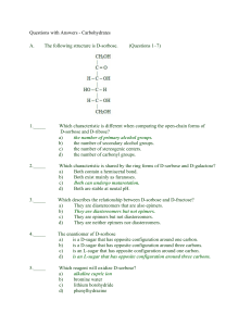 Carbohydrates Questions and Answers Quiz