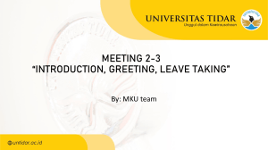 Introduction, Greeting, Leave Taking: Conversation Skills Lesson