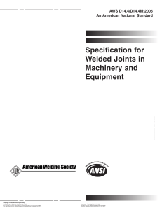 AWS D14.4/D14.4M:2005 Welded Joints Specification