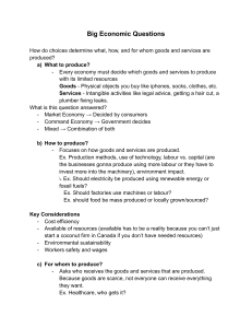 Big Economic Questions: What, How, For Whom to Produce