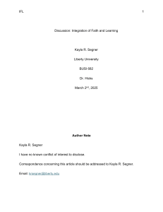Integration of Faith and Learning in Global Project Management