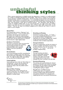 Unhelpful Thinking Styles: Common Cognitive Distortions