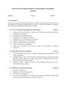 Advance Fault Diagnostics of Electrical Machines Syllabus