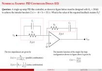 PID Controller Design Numerical Example