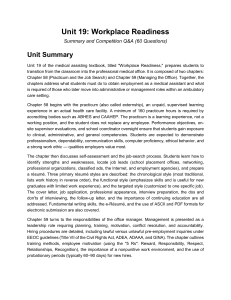 Unit 19: Workplace Readiness Summary & Q&A