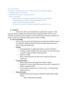 Analysis of 'The Case For Handwriting' Article
