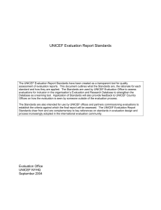 UNICEF Evaluation Report Standards