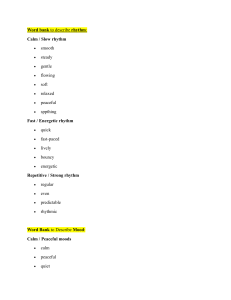 Word Banks for Rhythm and Mood Vocabulary
