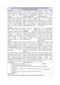 New Imperialism Motives: Economic, Political, Social/Cultural Study Guide