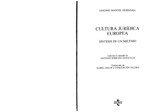 Cultura Jur&iacute;dica Europea: S&iacute;ntesis de un Milenio