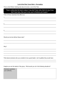 Lord of the Flies Pre-reading Worksheet