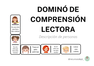 Domin&oacute; de Comprensi&oacute;n Lectora: Descripci&oacute;n de Personas