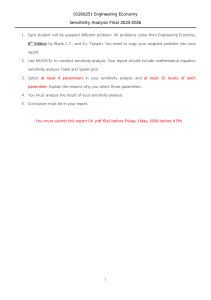 Engineering Economy Sensitivity Analysis Assignment 2025-2026