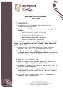 How to Pay Stellenbosch University Application Fee 2027