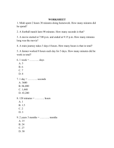 Time Conversion Math Worksheet