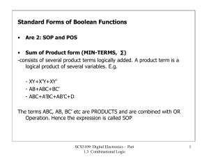 Standard Forms of Boolean Functions: SOP & POS Explained