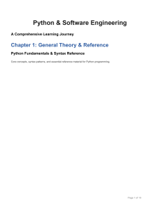 Python & Software Engineering: Chapter 1 Fundamentals