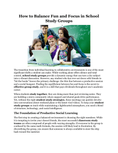 How to Balance Fun and Focus in School Study Groups