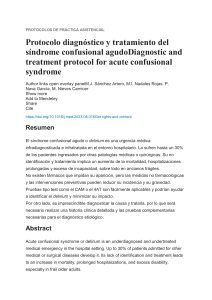 Protocolo diagn&oacute;stico y tratamiento del s&iacute;ndrome confusional agudo