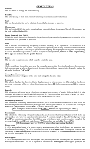 Genetic Terms: Definitions and Key Concepts