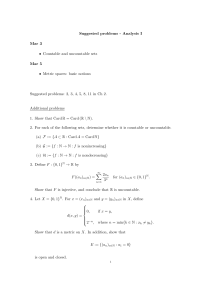 Analysis I Problem Set: Countable Sets & Metric Spaces