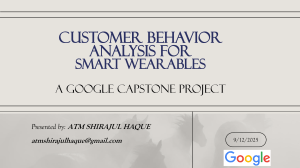 Customer Behavior Analysis for Smart Wearables - Google Capstone Project
