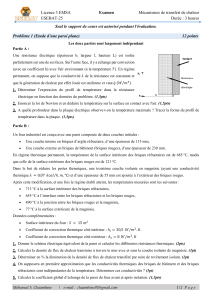 Examen Transfert de Chaleur : Paroi Plane & Convection Forc&eacute;e