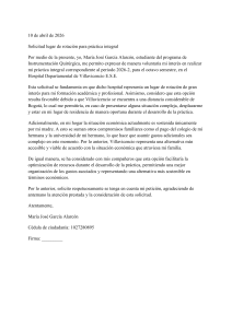 Solicitud de rotaci&oacute;n para pr&aacute;ctica integral en Instrumentaci&oacute;n Quir&uacute;rgica