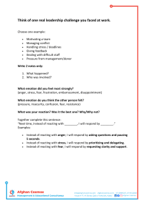Leadership Challenge Reflection Worksheet