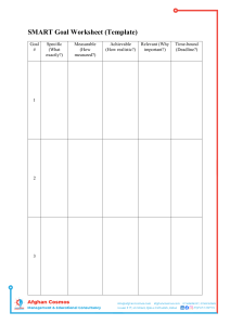 SMART Goal Worksheet Template