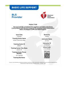 BLS Provider Certificate - American Heart Association