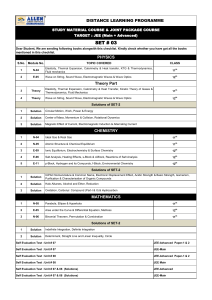 JEE Main+Advanced Study Material Checklist Set 03
