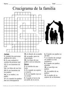 Crucigrama de la familia: vocabulario familiar en espa&ntilde;ol
