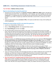 ADMN-1014 Timed Writing Assessment 4 Grade Form