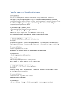 Tests for Sugars and Clinical Relevance