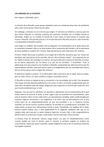 Los or&iacute;genes de la filosof&iacute;a: Karl Jaspers