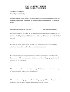 WRIT 340 Group Project Self-Evaluation Form