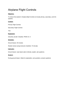 Airplane Flight Controls Lesson Plan