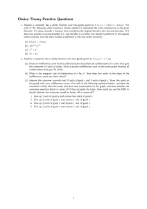 Choice Theory Practice Questions: Utility Functions & Indifference Curves